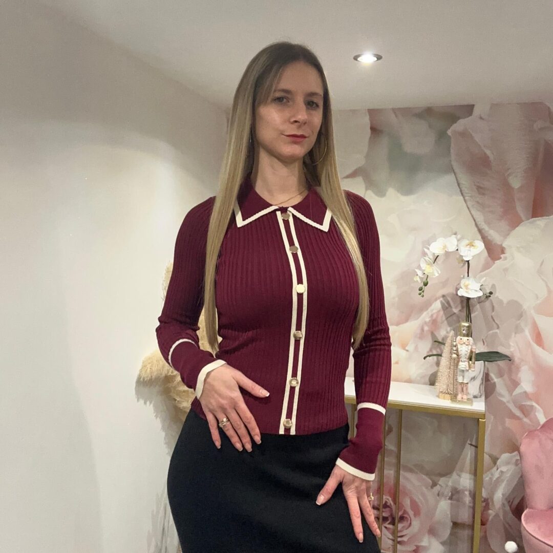 haut bordeaux col polo