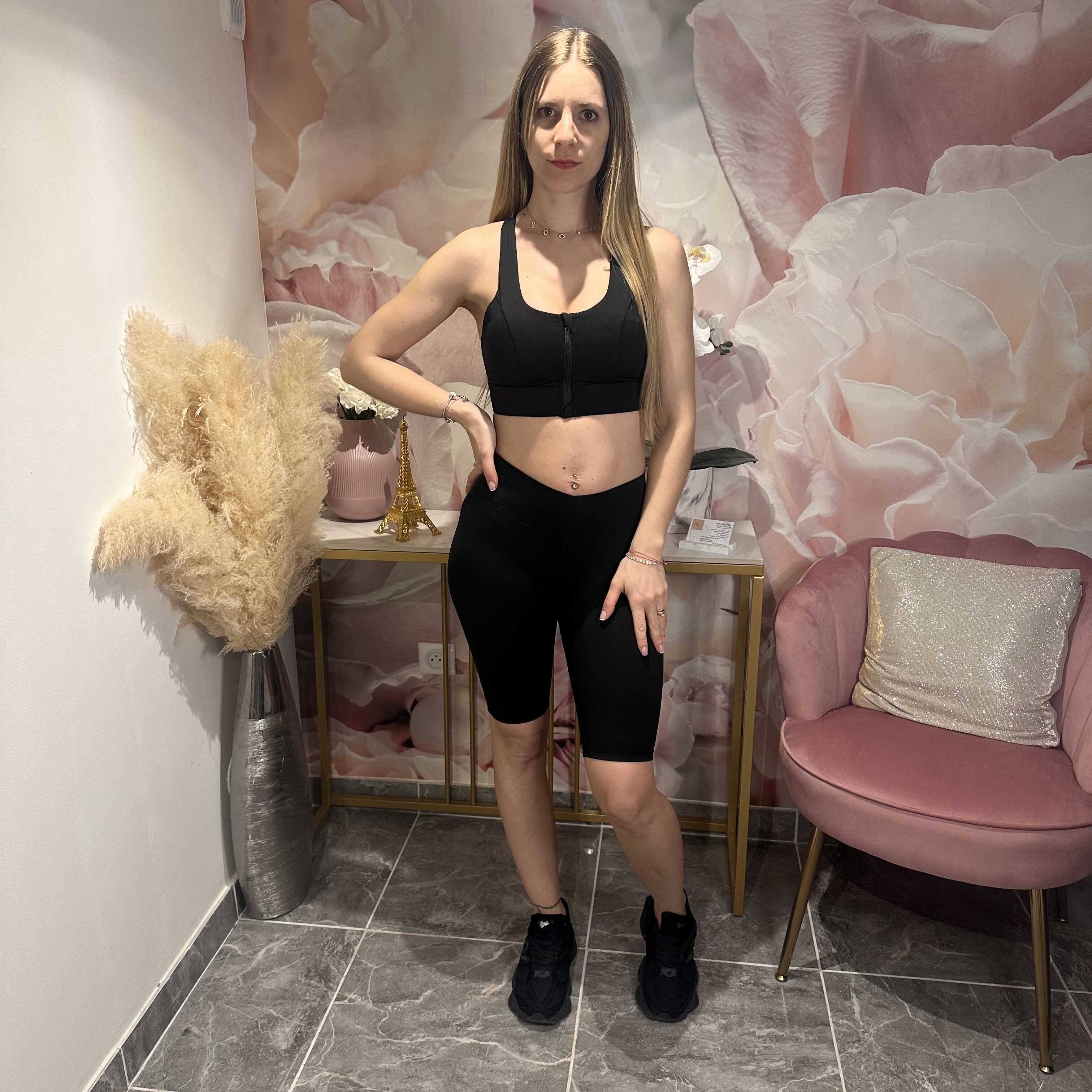 Ensemble brassière et short de sport noir