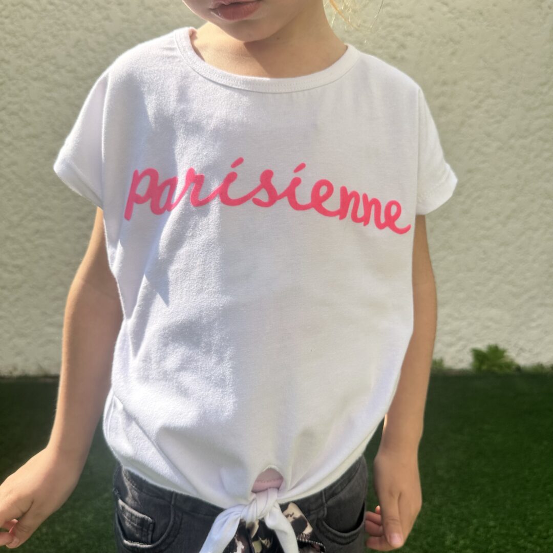 Tee-shirt blanc Parisienne Enfant – Image 3