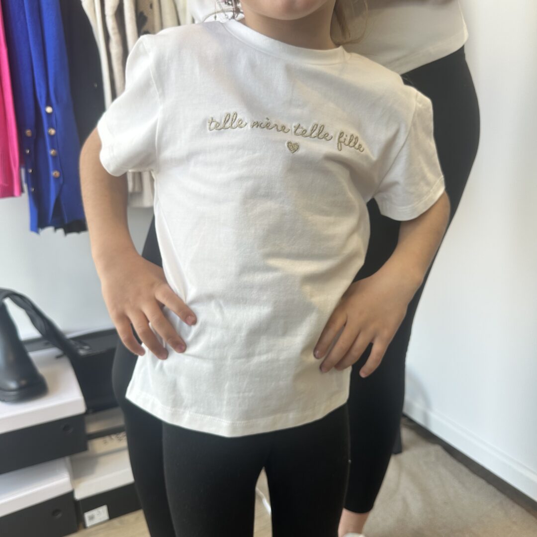 Tee-shirt blanc "Telle Mère, telle fille" Adulte & enfant – Image 6