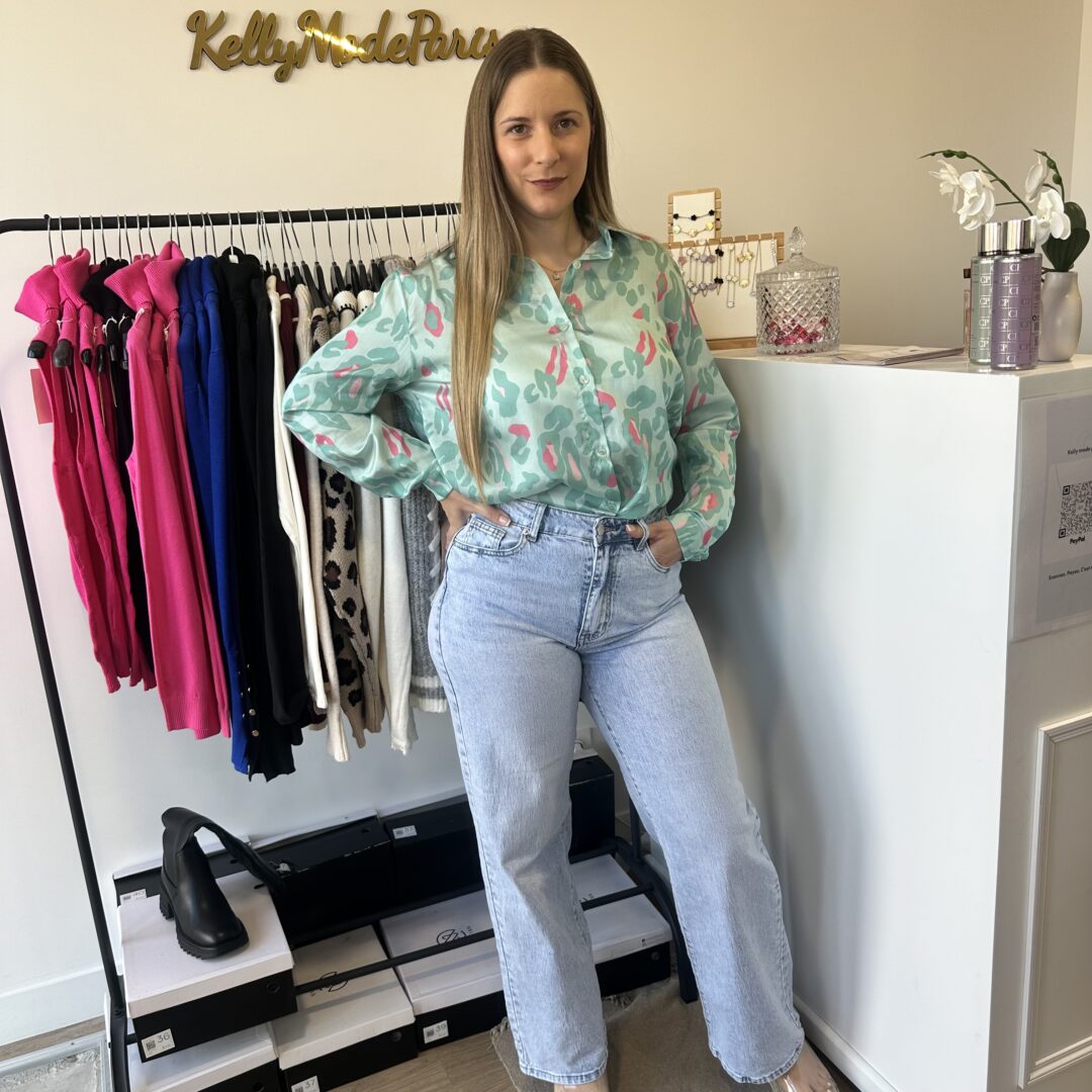 Jeans wide leg bleu clair