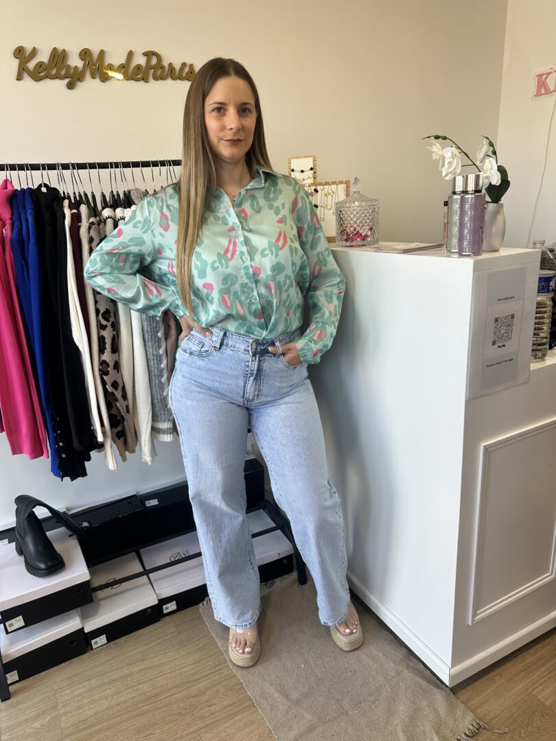 Jeans wide leg bleu clair – Image 2