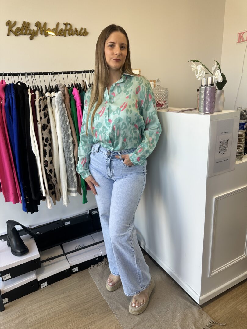 Jeans wide leg bleu clair – Image 3