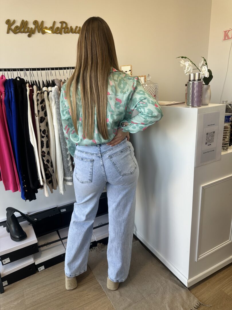 Jeans wide leg bleu clair – Image 4