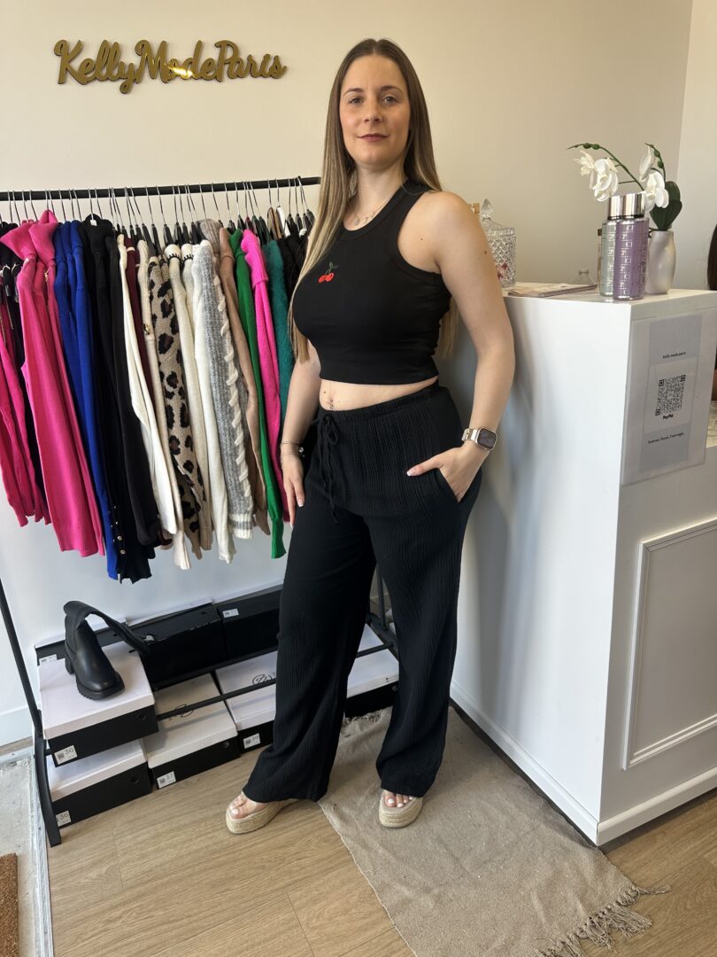 Pantalon fluide noir – Image 3