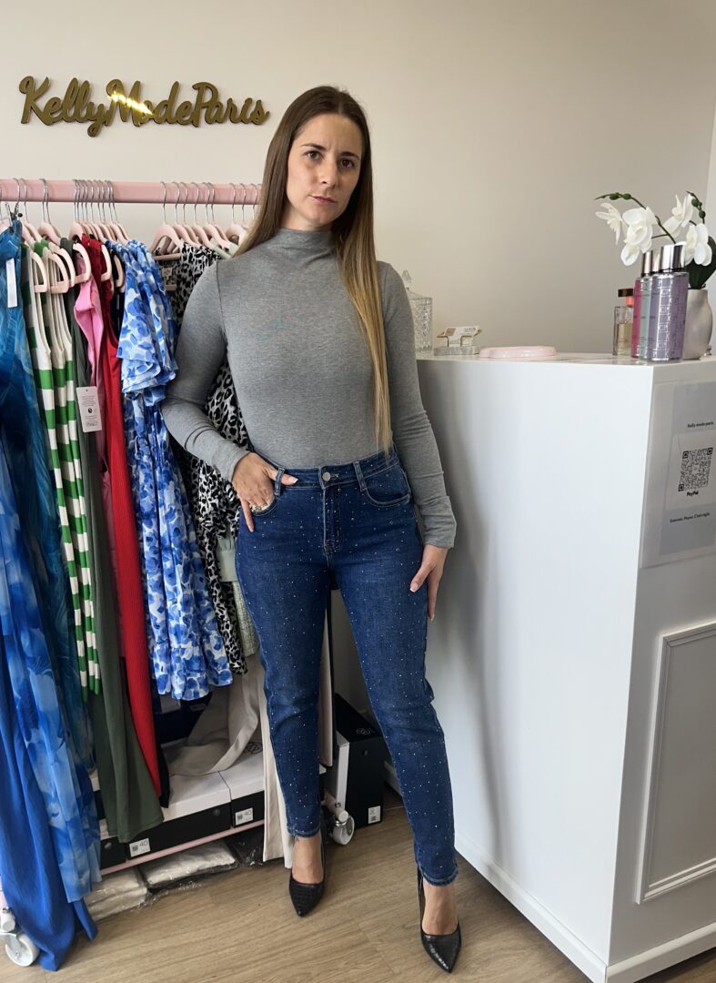 Body col cheminé bordeaux gris souris – Image 2