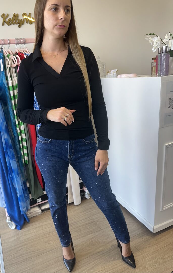 Top col polo noir – Image 5