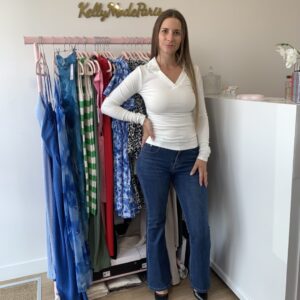 Top col polo blanc