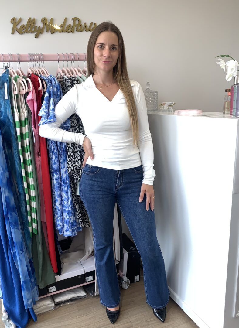 Top col polo blanc – Image 2