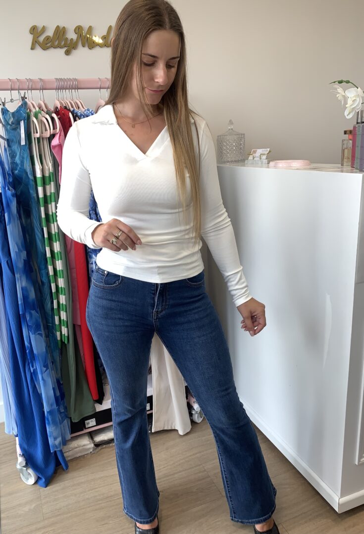 Top col polo blanc – Image 5